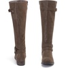 image:imageRuiee Womens Knee High Boots Fall Winter Fashion Boot  Riding Casual Versatile Comfort Lug Sole Faux Leather Round Toe Side ZipperBrown Pu 305
