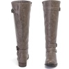 image:imageRuiee Womens Knee High Boots Fall Winter Fashion Boot  Riding Casual Versatile Comfort Lug Sole Faux Leather Round Toe Side ZipperDark Grey Pu 305