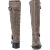 image:imageRuiee Womens Knee High Boots Fall Winter Fashion Boot  Riding Casual Versatile Comfort Lug Sole Faux Leather Round Toe Side ZipperGray Pu 267