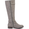 image:imageRuiee Womens Knee High Boots Fall Winter Fashion Boot  Riding Casual Versatile Comfort Lug Sole Faux Leather Round Toe Side ZipperGrey Pu 305