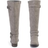 image:imageRuiee Womens Knee High Boots Fall Winter Fashion Boot  Riding Casual Versatile Comfort Lug Sole Faux Leather Round Toe Side ZipperGrey Pu 305