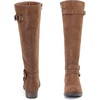 image:imageRuiee Womens Knee High Boots Fall Winter Fashion Boot  Riding Casual Versatile Comfort Lug Sole Faux Leather Round Toe Side ZipperTan Pu 305