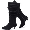 image:imageRuiee Extra Wide Calf Knee High Boots for Women  Extra Wide Calf True Wide Width Kitten Heel Plus Size Classic Versatile Comfort SlouchyBlack Mf 1065