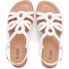 image:imageRuiee Wide Width Sandals for Women Summer Flat Slides Casual Braided Wide Feet Sandal Comfort Slip on Sandals Open Toe Beach Shoes for WomenWhite Pu 8010