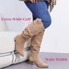image:imageRuiee Extra Wide Calf Knee High Boots for Women  Extra Wide Calf True Wide Width Kitten Heel Plus Size Classic Versatile ComfortBeige Mf 1062