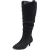 image:imageRuiee Extra Wide Calf Knee High Boots for Women  Extra Wide Calf True Wide Width Kitten Heel Plus Size Classic Versatile ComfortBlack Mf 1062