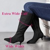 image:imageRuiee Extra Wide Calf Knee High Boots for Women  Extra Wide Calf True Wide Width Kitten Heel Plus Size Classic Versatile ComfortBlack Mf 371