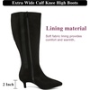 image:imageRuiee Extra Wide Calf Knee High Boots for Women  Extra Wide Calf True Wide Width Kitten Heel Plus Size Classic Versatile ComfortBlack Mf 371