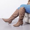 image:imageRuiee Extra Wide Calf Knee High Boots for Women  Extra Wide Calf True Wide Width Kitten Heel Plus Size Classic Versatile ComfortBrown Mf 1062