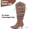 image:imageRuiee Extra Wide Calf Knee High Boots for Women  Extra Wide Calf True Wide Width Kitten Heel Plus Size Classic Versatile ComfortBrown Mf 1062