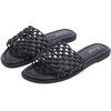 image:imageRuiee Wide Width Flat Sandals for Women  Wide Width Sandals XWide Feet Slides Summer Braided Flat Slides Versatile Fashion ComfortBlack Pu 774