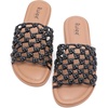 image:imageRuiee Wide Width Flat Sandals for Women  Wide Width Sandals XWide Feet Slides Summer Braided Flat Slides Versatile Fashion ComfortBlack Pu 8008