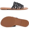 image:imageRuiee Wide Width Flat Sandals for Women  Wide Width Sandals XWide Feet Slides Summer Braided Flat Slides Versatile Fashion ComfortBlack Pu 8008