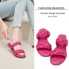 image:imageRuiee Wide Width Flat Sandals for Women  Wide Width Sandals XWide Feet Slides Summer Braided Flat Slides Versatile Fashion ComfortHot Pink 2002