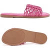 image:imageRuiee Wide Width Flat Sandals for Women  Wide Width Sandals XWide Feet Slides Summer Braided Flat Slides Versatile Fashion ComfortPink Pu 774
