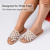 image:imageRuiee Wide Width Flat Sandals for Women  Wide Width Sandals XWide Feet Slides Summer Braided Flat Slides Versatile Fashion ComfortWhite Pu 8008