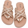 image:imageRuiee Wide Width Sandals for Women Summer Wide Feet Flip Flops Flat Slides Casual Braided Comfort Slip on Breathable Cute SandalGold Pu 8009