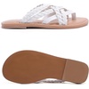 image:imageRuiee Wide Width Sandals for Women Summer Wide Feet Flip Flops Flat Slides Casual Braided Comfort Slip on Breathable Cute SandalWhite Pu 8009