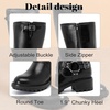 image:imageRuiee Womens Knee High Boots Fall Winter Boot240973 BK PU 75  Casual Versatile Lug Sole Comfort Faux Leather Round ToeBlack Mf 973