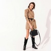 image:imageRuiee Womens Knee High Boots Fall Winter Heeled Boot  Chunky Heel Casual Versatile Lug Sole Comfort Faux Leather Round ToeBlack Mf 266