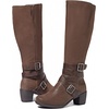 image:imageRuiee Womens Knee High Boots Fall Winter Heeled Boot  Chunky Heel Casual Versatile Lug Sole Comfort Faux Leather Round ToeBrown Zpu 304
