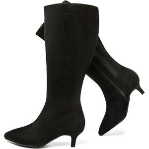image:imageRuiee Extra Wide Calf Knee High Boots for Women  Extra Wide Calf True Wide Width Kitten Heel Plus Size Classic Versatile ComfortBlack Mf 371