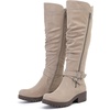 image:imageRuiee Womens Knee High Boots Fall Winter Fashion Boot  Riding Casual Versatile Comfort Stylish Lug Sole Faux Leather Round Toe Side ZipperBeige Pu 005