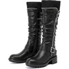 image:imageRuiee Womens Knee High Boots Fall Winter Fashion Boot  Riding Casual Versatile Comfort Stylish Lug Sole Faux Leather Round Toe Side ZipperBlack Lpu 964 New