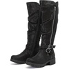 image:imageRuiee Womens Knee High Boots Fall Winter Fashion Boot  Riding Casual Versatile Comfort Stylish Lug Sole Faux Leather Round Toe Side ZipperBlack Pu 005