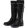 image:imageRuiee Womens Knee High Boots Fall Winter Fashion Boot  Riding Casual Versatile Comfort Stylish Lug Sole Faux Leather Round Toe Side ZipperBlack Zpu 964 New