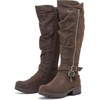 image:imageRuiee Womens Knee High Boots Fall Winter Fashion Boot  Riding Casual Versatile Comfort Stylish Lug Sole Faux Leather Round Toe Side ZipperBrown Pu 005
