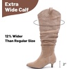 image:imageRuiee Extra Wide Calf Knee High Boots for Women  Extra Wide Calf True Wide Width Kitten Heel Plus Size Classic Versatile Comfort Wide FeetBeige Mf 1062