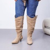 image:imageRuiee Extra Wide Calf Knee High Boots for Women  Extra Wide Calf True Wide Width Kitten Heel Plus Size Classic Versatile Comfort Wide FeetBeige Mf 1062