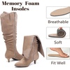 image:imageRuiee Extra Wide Calf Knee High Boots for Women  Extra Wide Calf True Wide Width Kitten Heel Plus Size Classic Versatile Comfort Wide FeetBeige Mf 1062