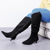 image:imageRuiee Extra Wide Calf Knee High Boots for Women  Extra Wide Calf True Wide Width Kitten Heel Plus Size Classic Versatile Comfort Wide FeetBlack Mf 1062