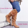 image:imageRuiee Extra Wide Calf Knee High Boots for Women  Extra Wide Calf True Wide Width Kitten Heel Plus Size Classic Versatile Comfort Wide FeetTan Mf 1062