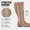 image:imageRuiee Extra Wide Calf Knee High Boots for Women  XWide Calf True Wide Width Slouchy Flat Classic Versatile MicrofiberBeige Mf 368