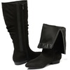 image:imageRuiee Extra Wide Calf Knee High Boots for Women  XWide Calf True Wide Width Slouchy Flat Classic Versatile MicrofiberBlack Mf 368