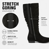 image:imageRuiee Extra Wide Calf Knee High Boots for Women  XWide Calf True Wide Width Slouchy Flat Classic Versatile MicrofiberBlack Mf 368