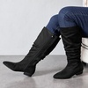 image:imageRuiee Extra Wide Calf Knee High Boots for Women  XWide Calf True Wide Width Slouchy Flat Classic Versatile MicrofiberBlack Mf 368