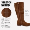 image:imageRuiee Extra Wide Calf Knee High Boots for Women  XWide Calf True Wide Width Slouchy Flat Classic Versatile MicrofiberBrown Mf 368