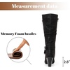 image:imageRuiee Womens Knee High Boots Fall Winter Heeled Boot231128 BK LPU 6  Chunky Heel Slouchy Casual Versatile Lug Sole Comfort Faux Leather Round ToeBlack Zpu 1128
