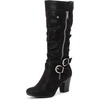 image:imageRuiee Womens Knee High Boots Fall Winter Heeled Boot231128 BK LPU 6  Chunky Heel Slouchy Casual Versatile Lug Sole Comfort Faux Leather Round ToeBlack Zpu 1128