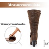 image:imageRuiee Womens Knee High Boots Fall Winter Heeled Boot231128 BK LPU 6  Chunky Heel Slouchy Casual Versatile Lug Sole Comfort Faux Leather Round ToeBrown Zpu 1128