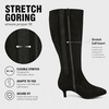 image:imageRuiee Extra Wide Calf Knee High Boots for Women  XWide Calf True Wide Width Kitten Heel Plus Size Classic Versatile ComfortBlack Mf 371