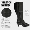 image:imageRuiee Extra Wide Calf Knee High Boots for Women  XWide Calf True Wide Width Kitten Heel Plus Size Classic Versatile ComfortBlack Pu 371