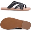 image:imageRuiee Womens Wide Width Falt Braided Sandals  Wide Width Sandals XWide Flip Flops Summer Comfort Slip On Slides BreathableBlack Pu 8009
