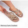 image:imageRuiee Womens Wide Width Falt Braided Sandals  Wide Width Sandals XWide Flip Flops Summer Comfort Slip On Slides BreathableGold Pu 8009