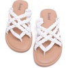 image:imageRuiee Womens Wide Width Falt Braided Sandals  Wide Width Sandals XWide Flip Flops Summer Comfort Slip On Slides BreathableWhite Pu 8009