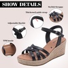 image:imageRuiee Womens Wide Width Wedge Sandals  Wide Width Summer Platform Espadrille Wedge Heels Ankle Strap Open ToeBlack 509